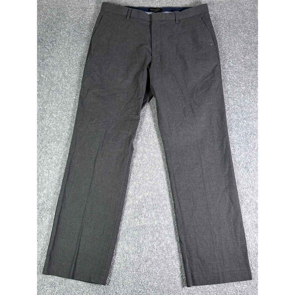 Banana Republic Chino Pants Men 34x30 Grey Non-Iron Tailored Slim Fit Trousers